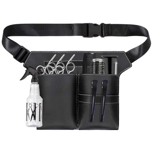 Bolsa de tijeras de peluquería, bolsa de piel sintética con cinturón, tijeras profesionales y funda para peine, bolsa para herramientas de peluquería para salón, spa y peluquería