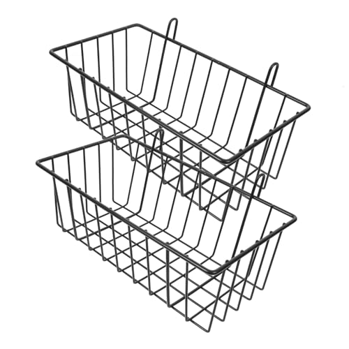 LIFKOME 2pcs Hanging Baskets for Pegboard and Grid Walls Wire Storage for Rv Shelf Organization and Cabinet Door Use Modern Design for Home Decor