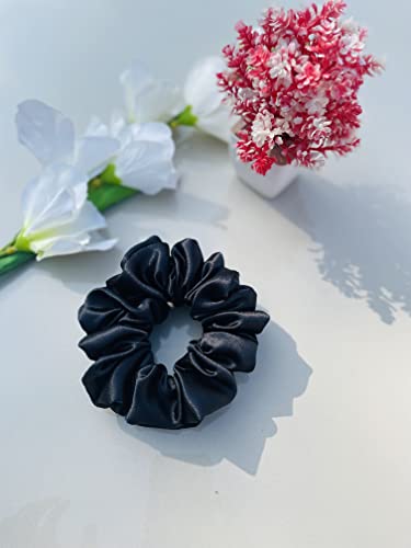 Image of Luxury Silk Scrunchies for Women and Girls, Hair Ties, Hair Band, Ponytail Holder, Set of 4, Combo-1 Multicolor
