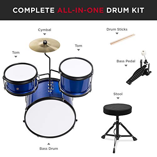 Best Choice Products SKY1255 Kids Drum Set 3-Piece Beginner Drum Set Junior Drum Set thumb #4