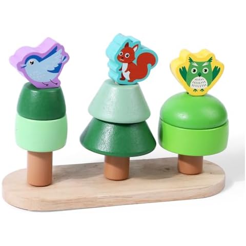 Wooden Sorting and Stacking Games for Children, Animal Tripod enlightening Toys for Toddlers and preschoolers, Early Education Puzzle Gifts for Boys and Girls Cover