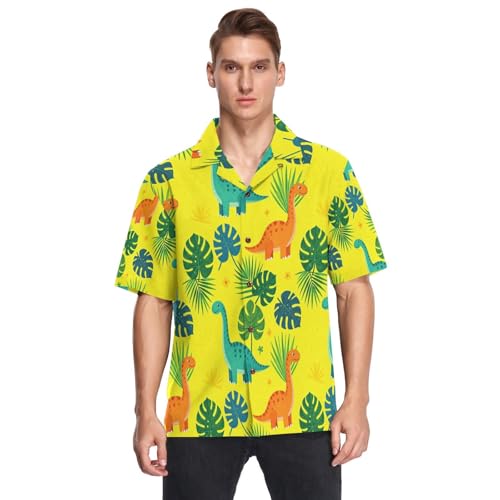 Chemise hawaïenne homme manches courtes motif dinosaures mignons