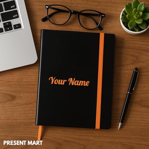 Image of Leather Hard Bound Notebook A5 Journal Diary For Office Use With Mobile & Card Holder Or Pen Loop Dairy For Personal |Ruled Pages With Strap Bookmark Journal Notebook