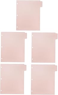 GATHINESS 5 Folhas Divisores Caderno Bloco De Notas Bloco De Notas Livro De Notas Abas De Pasta De Plástico 3 Argolas Destacáveis Abas De Pasta Separador De Partição Linha Divisória De
