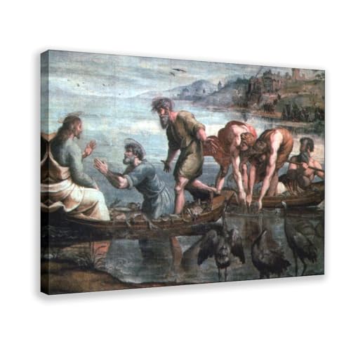 Impression sur toile Miraculous Draught of Fishes Raphael cadre suspendu décoration murale salon