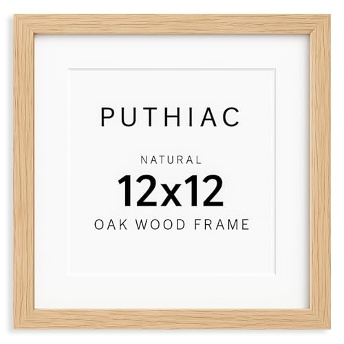 12x12 Oak Wood Picture Frame - Minimalist 12x12 Poster Frame, 12