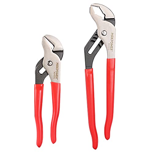 MAXPOWER Groove Joint Pliers Set, 8 inch and 12 inch Quick Adjustable V Jaw - image 1