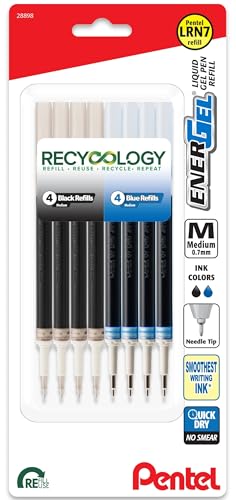 Pentel Energel 0.7 Refills - Needle Tip, Medium Point, 8