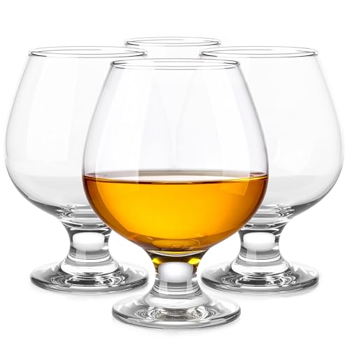 Glasmark KROSNO, 350ml, Set von 4, Cognacglas, Brandy, Cognac-Gläser, Cognacschwenker, Hochglanz, Schwenker gläser, Perfekt für Zuhause, Restaurants und Partys, Spülmaschinenfest