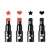 Face Stamp & Eyeliner Set, 4 PCs Red & Black Liquid Stamps and Felt Liners, Dual ended 2-in-1 Eye Makeup Pen