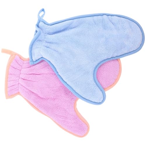 Homoyoyo 2 Pezzi Guanti Asciugatura Animali Assorbenti per Cani e Gatti Guanto Morbido per Bagno e Pulizia Zampe Asciugamano Pet Multiuso per Pelo e Bagno