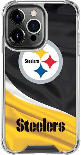 Skinit Clear Phone Case Compatible with iPhone 14 Pro - Officially Licensed NFL Pittsburgh Steelers Design