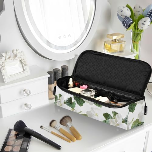 Bolsa de Viaje para Herramientas de Cabello White Begonia con Alfombrilla para Plancha y Gran Capacidad Organizadora miniatura 6