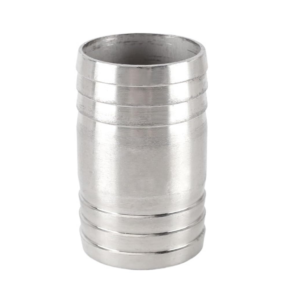 Yjqhody One Color Pagoda Joint Hose Barb Connector, 304 Stainless Steel Double Barbed 2 Way Equals Straight Pipe Fitting 1Piece(41Mm)