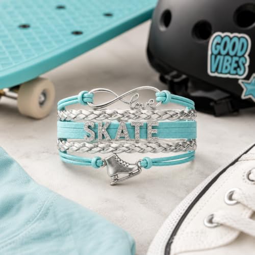 Image of Sportybella - Figure Skating Bracelet, Figure Skating Jewelry, Ice Skating Jewelry, Ice Skate Charm Bracelet - Figure Skating Gifts for Her