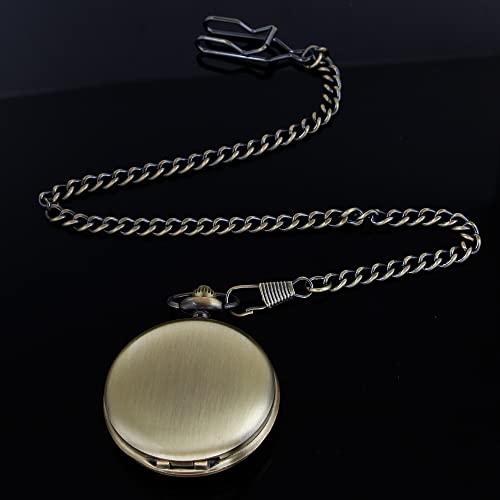 Image of Tiong Smooth Pocket Watch,Personalized Pocket Watch,Customized Watches for Men,Engraved Pocket Watches for Father's Day with Chain
