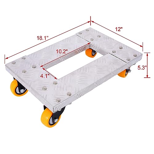 Carretilla plegable con ruedas de TPU de 3" y frenos miniatura 6