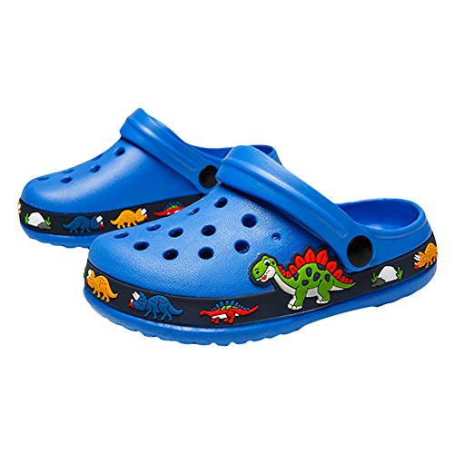 OHSNMAKSL Toddler Clog Slippers Garden Sandals Slip On Shoes Water Shoes Sneakers Cartoon Slides for Boys and Girls Children Beach Pool Shower21-X-DDX-blue-02-300