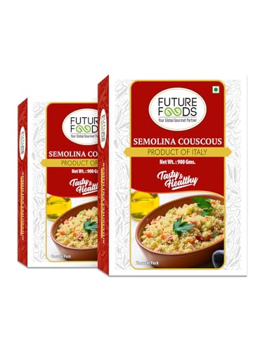 Image of Future Foods Semolina Couscous 900g (Pack of 2)| Mild and Neutral Taste | Light and Fluffy Texture | Good Fiber Source | with Multiple Health Benefits | Helps Lower Cholesterol