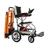 HZWJD Elektrischer Treppensteiger,Elektrischer Rollstuhl,Handwagen,Elektrischer,Faltbarer Treppenstuhl,200-W-Bürstenlosmotor,Maximale Traglast 150 Kg A