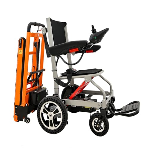 HZWJD Silla De Ruedas Eléctrica Plegable Portátil para Subir Escaleras, con Motor Sin Escobillas De 200 W Y Capacidad De Carga Máxima De 150 Kg A