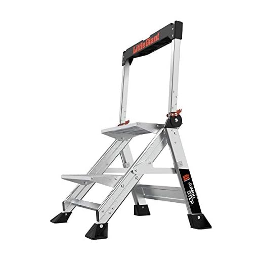 Little Giant Ladders, Jumbo Step, 2-Step, 2 foot, Step Stool, Aluminum, Type 1AA, 375 lbs weight rating, (11902), Silver
