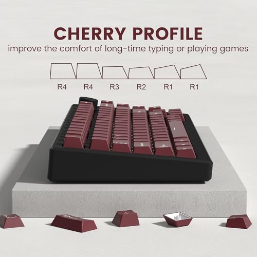 Image of dagaladoo Double Shot PBT keycaps Set,Dark Red Keyboard caps,Cherry Profile Keycaps 60 65 75 100 Percent,126- Key Custom keycaps for Mechanical Keyboard Gaming(61 /64 /68 /84 /87 /100 /104 /108)