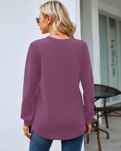 Image of MOLERANI Sweatshirts for Women Casual Long Sleeve Crewneck Shirt Tunic Tops | Pullovers, Soft Lightweight Warm Fabric, Loose Fit, Fall Winter Trendy Clothes, Daily Wear, Workout, Outdoor Outfits