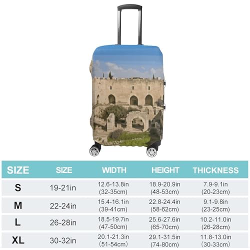 Israel at The Tower of David Luggage Cover Tsa Approved Suitcase Covers for Luggage Elastic Washable Suit Case Covers Anti-Scratch Travel Luggages Sleeve Suitcase Protector Fits 19-30 Inch Case(M)2