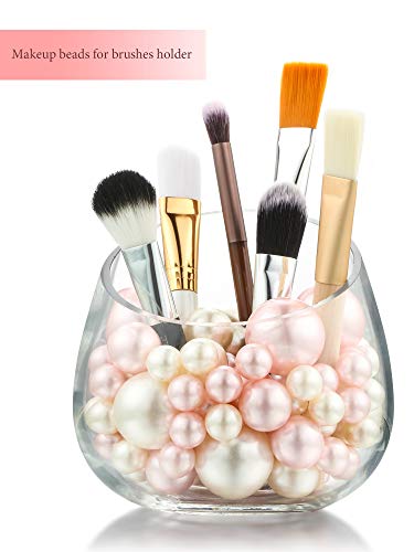 Hicarer 120 Pieces Pearl For Vase Filler Pearl Bead Vase Centerpieces Bead For Brush Holder Assorted Round Faux Bead For Home Wedding Table Decor, 14/20/30 Mm(Creamy White, Light Pink) #TOP5
