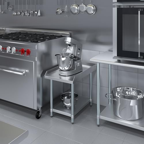 Image of AmGood Stainless Steel Equipment Stand - Heavy Duty, Commercial Grade, with Undershelf, NSF Certified (30 inch Width x 18 inch Length)