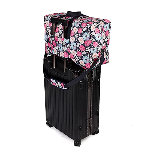 Image of 22 inch Foldable Large Travel Duffel Duffle Bag Sports Gym Tote Bag For Women Overnight Carryon Weekend Bag Shoulder Bag Water Resistant (B flower), B flower