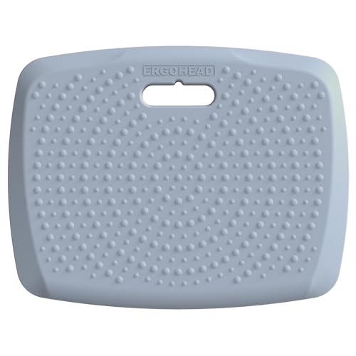 Ergohead 3/4 inch Anti Fatigue Standing Desk Mat, Portable Small Standing Pad with Handle, Waterproof Kitchen Floor Mat with Massage Points, Multi-Purpose Comfort Floor Mat (Denim, 17