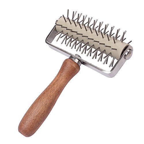 Senmubery Couteau en Bois d'aiguille de Rouleau de poignee, Casse-Croute Rouleau pin Pizza Aiguille de Roue Outils de Cuisson