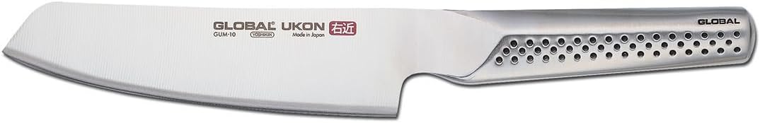 Global Ukon 5 inch Vegetable Knife - Lightweight Japanese Stainless Steel, Razor Sharp Edge, Ambidextrous Thumb Rest, Made in Japan, GUM-10