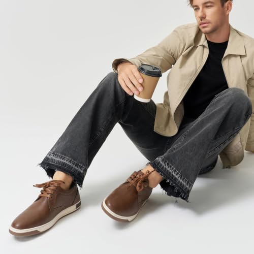 Image of Jousen Men's Fashion Sneakers Classic Retro Casual Shoes for Men Breathable Business Dress Sneaker