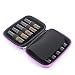 Roller Bottle Essential Oil Carrying Case Bundle with Accessories - Holds Ten 5ml & 10ml Roller Bottles- Comes W/6 Amber Glass Stainless Steel Roller Bottles - Free Roller Bottle Opener - Purple