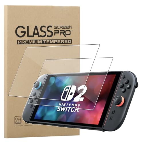 Image of KZIOACSH 2 Pack Screen Protector for Nintendo Switch 2, Ultra Clear Anti-Scratch Tempered Glass Film 9H Hardness Touch Sensitive Anti-Fingerprint Protective Screen Guard for Nintendo Switch 2