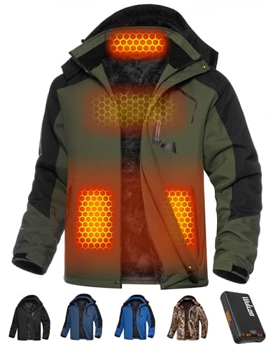 Wulcea RTPB-020 Mens Heated Jacket Graphene Electric Warming Coat Winter Gear Must Haves Camper Essentials Hunting Supplies Motorcycle Mountaineering Gadgets Mountain Climbing Necessities Overlanding Equipment Thing cover