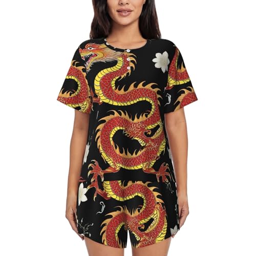 Women's Cotton Pajama Set, Short Sleeve Shirt and Full Length