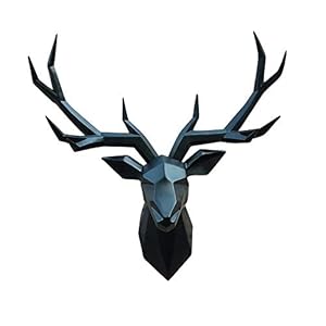 JZSGY Hertenkop, hangende decoratie voor muur, harsen dierenkop voor thuisdecoratie, creatieve decoratie voor muur van…