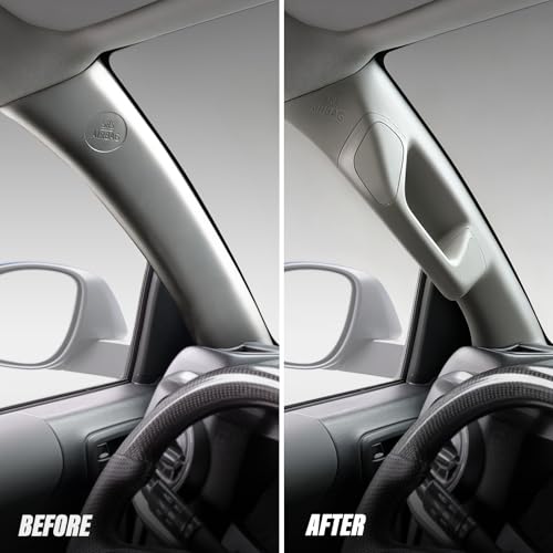 Image of Driver Side A-Pillar Grab Handle for Toyota Tacoma 3rd Gen (2016-2023), OEM-Style Texture, Matches Passenger Side, Sturdy & No Creaking Noise, Easy Installation (Gray)