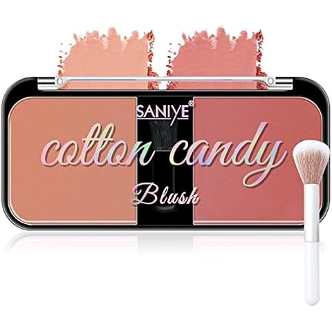 Blushers for Cheeks Make Up, 2 In 1 Blush Coutour Palette Powder With Brush, Face Blusher for Long-Lasting Sweat-Resistant Blush Glow Matte Brighten Natural Look (Nude) Cover