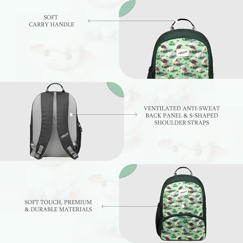 Image of F Gear Brio Kids Backpack|Water-Resistant Polyester|2 Spacious Compartments with Front Pocket & Bottle Holder Adjustable Shoulder Straps|Durable YKK Zippers