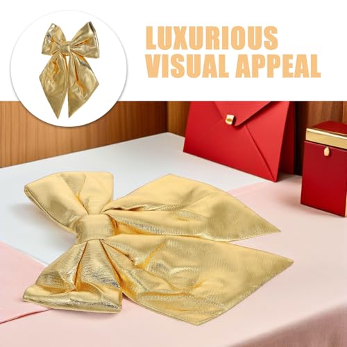 Lazo grande dorado TOPPERFUN 40x30 cm de tela brillante para decorar bodas y fiestas 4