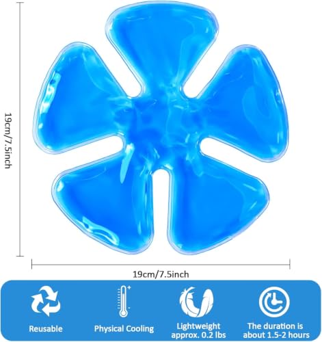 Image of Head Gel Ice Pack for Helmets,Head Gel Ice Pack, Helmet Ice Packs, Used for Catcher Helmets,Relieve Summer Heat and Keep Cool, Reusable Cooling Insert for Outdoor Sports, Riding (2PCS) (Blue 3)