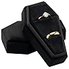 Velvet Coffin Ring Box Case Holder for Gothic Wedding CeremonyGothic Jewelry Organizer Decorations Black