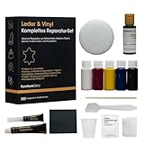 Furniture Clinic – Komplettes Lederfarbe und Reparatur Set - für Kratzer Abschürfungen Risse Brüche Ausbleichungen – Für Leder Autositze, Sofas, Bekleidung, Schuhe und Taschen (Schwarz))