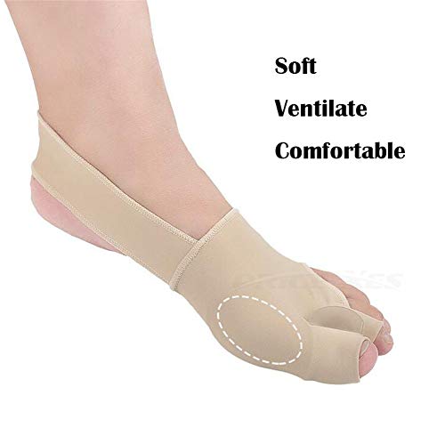 Bunion Straightener Protector Relief Sleeve w/Gel Bunion Stretchy Pads Cushioned Splint, Orthopedic Hallux Valgus Overlapping Corrector Bootie Guard Hammer Toe Pain Aid Surgery Treatment 2 Pcs (L) - Thumbnail 2