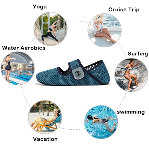 Image of Water Shoes for Women Men Barefoot Beach Swim Aqua Socks Summer Wide Slides Sandals Quick Dry Pool River Sea Sock Shoes